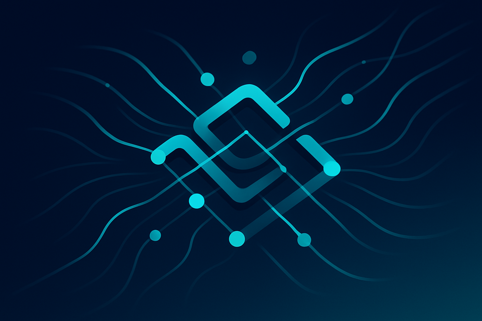Abstract neural network with glowing data streams on dark blue background, illustrating AI complexity.