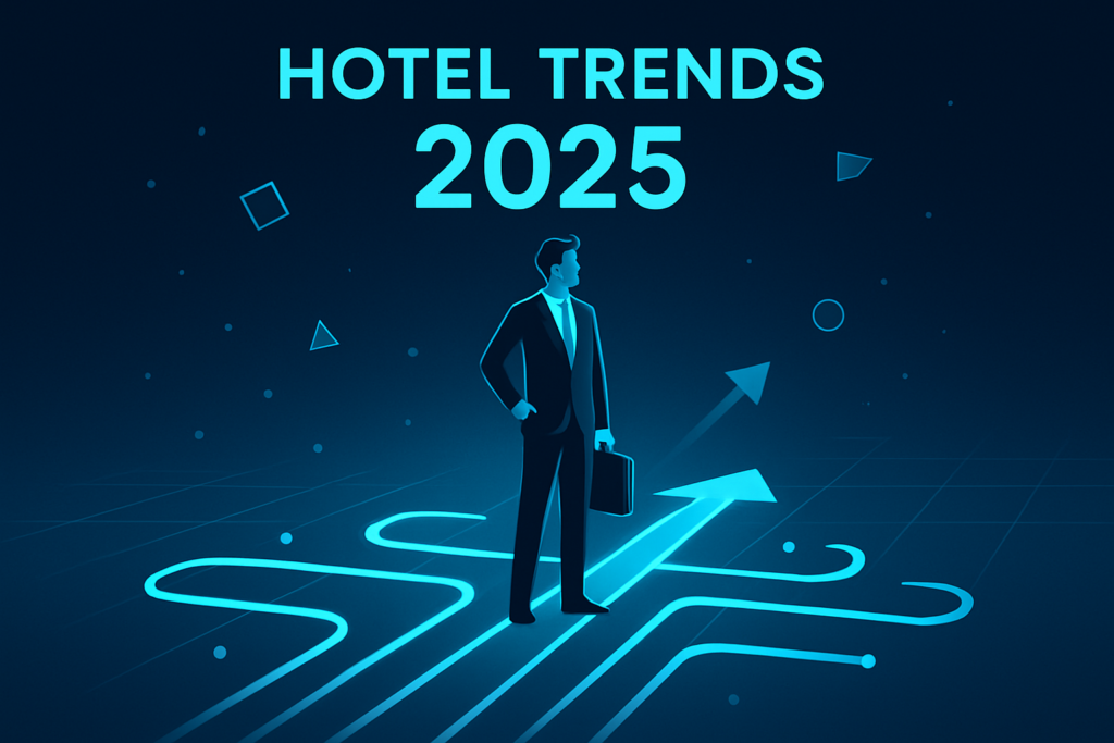 Futuristic tech illustration with glowing pathways, geometric shapes, and holographic grids symbolizing innovation.