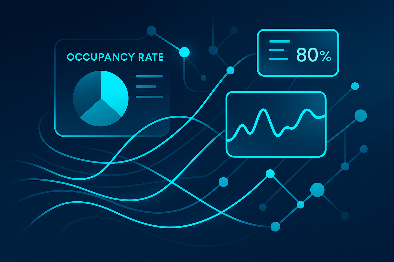 Sleek digital illustration of data streams, graphs, and nodes representing <a href=