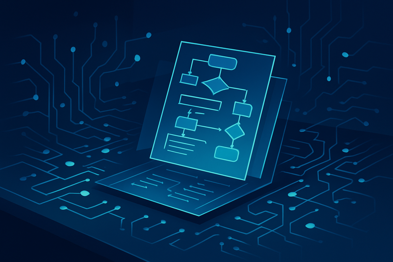 Digital schematic of AI agent architecture