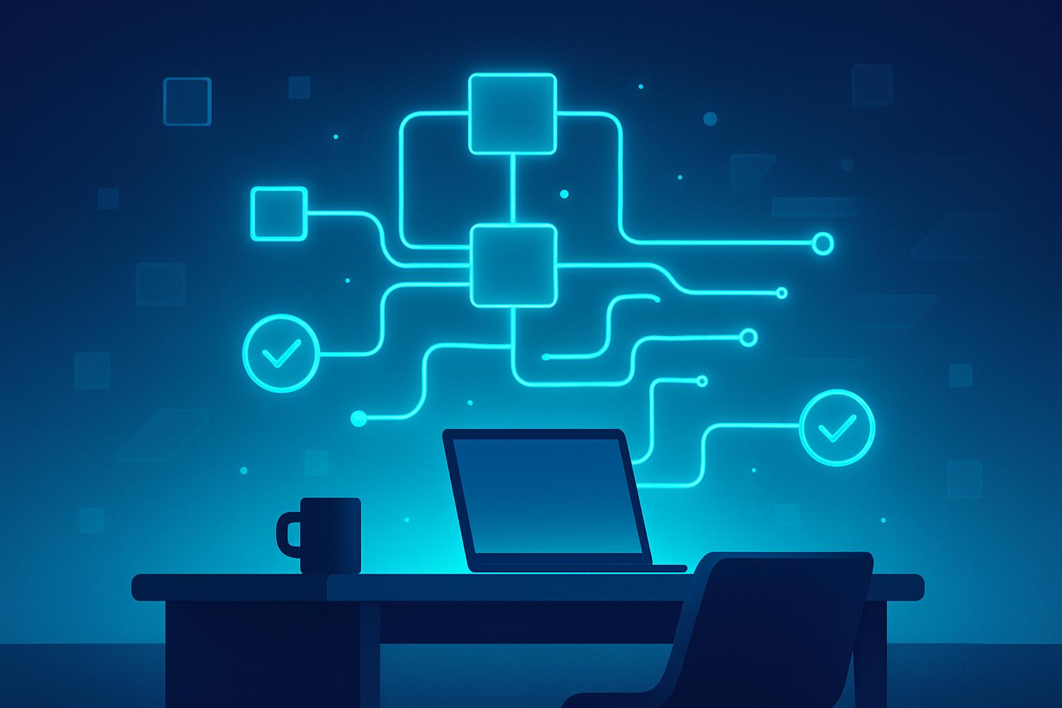 Workspace with holographic data representing agent orchestration
