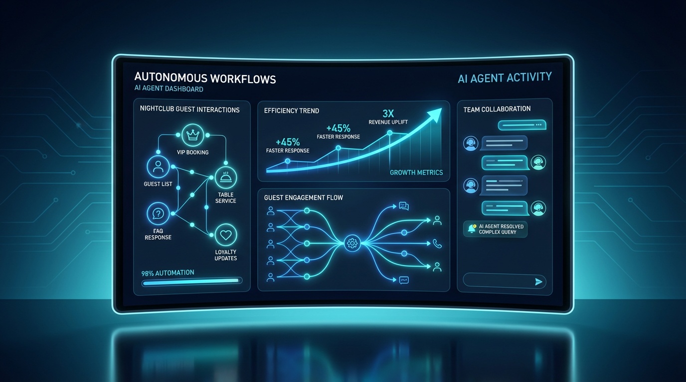 AI agents vs chatbots for nightclub guest interactions.