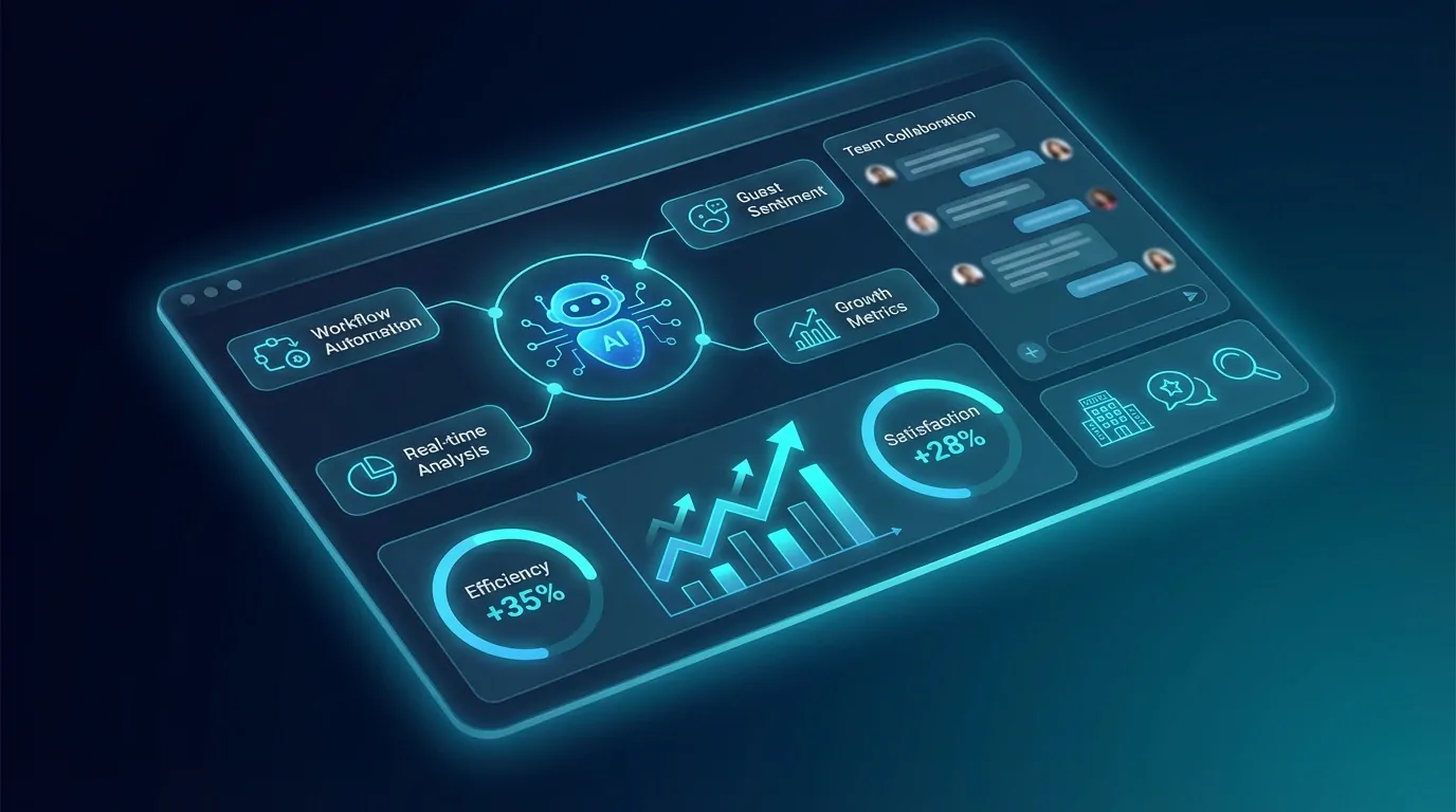 Vynta AI dashboard showing real-time guest conversation management for luxury hospitality venues