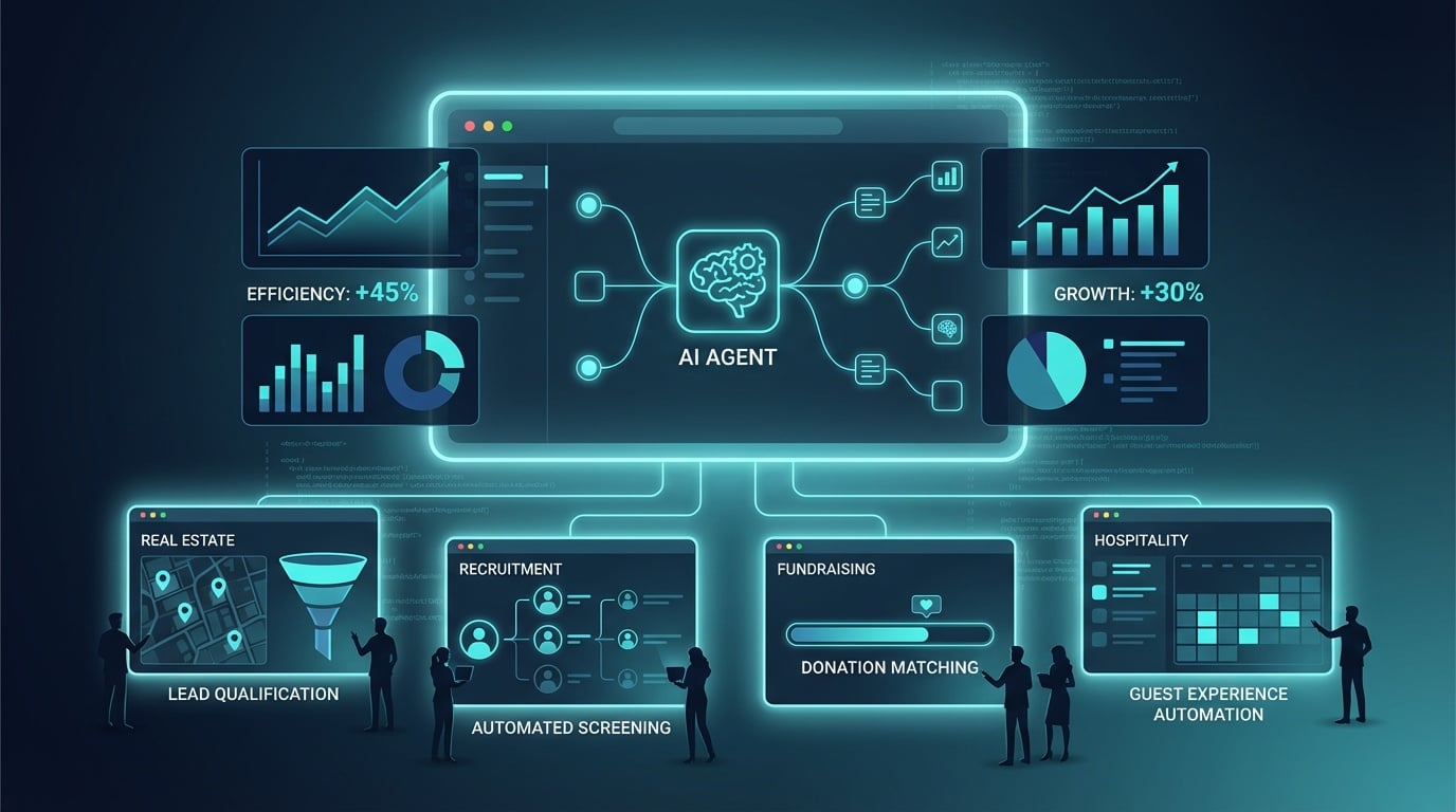 AI agents automating lead qualification and candidate screening across real estate, recruitment, fundraising, and hospitality industries