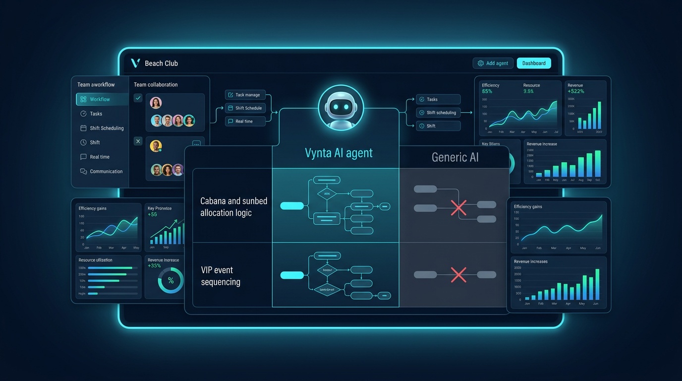 Affordable AI agents for beach club guest management.