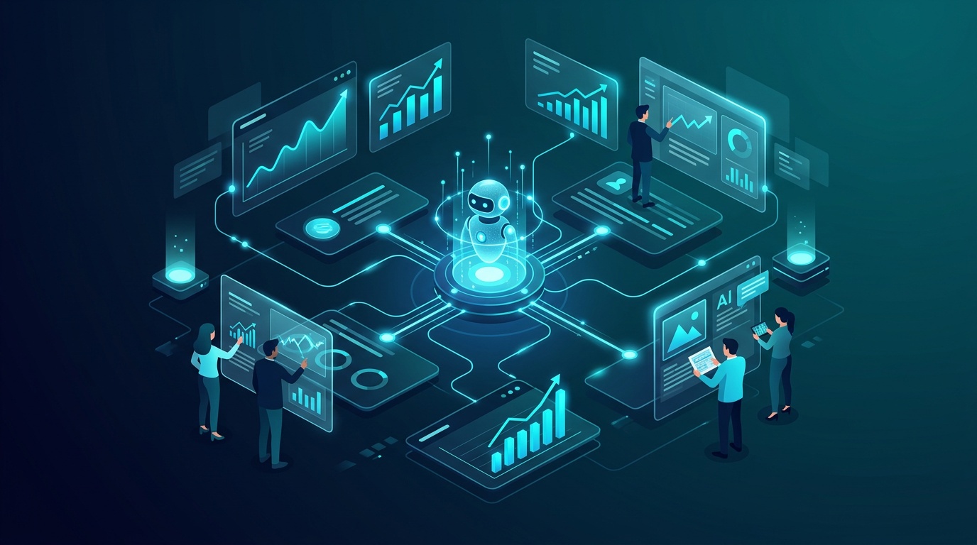 Mid-market team reviewing AI workflow automation adoption data and addressing common implementation concerns