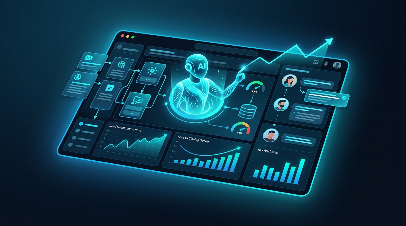 Conversational AI chatbot platform handling lead qualification and automated workflows for mid-market SMEs