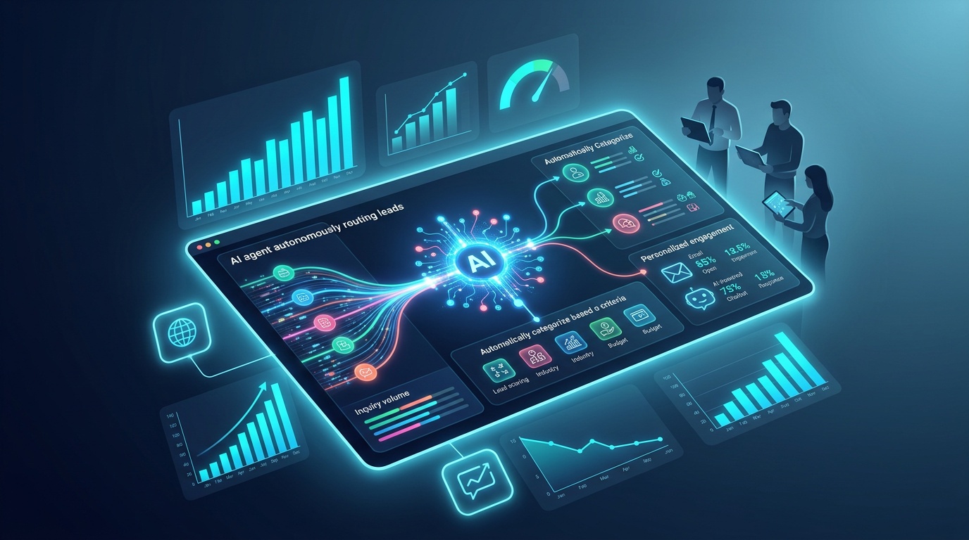 AI-powered lead qualification dashboard showing lead scoring and engagement metrics
