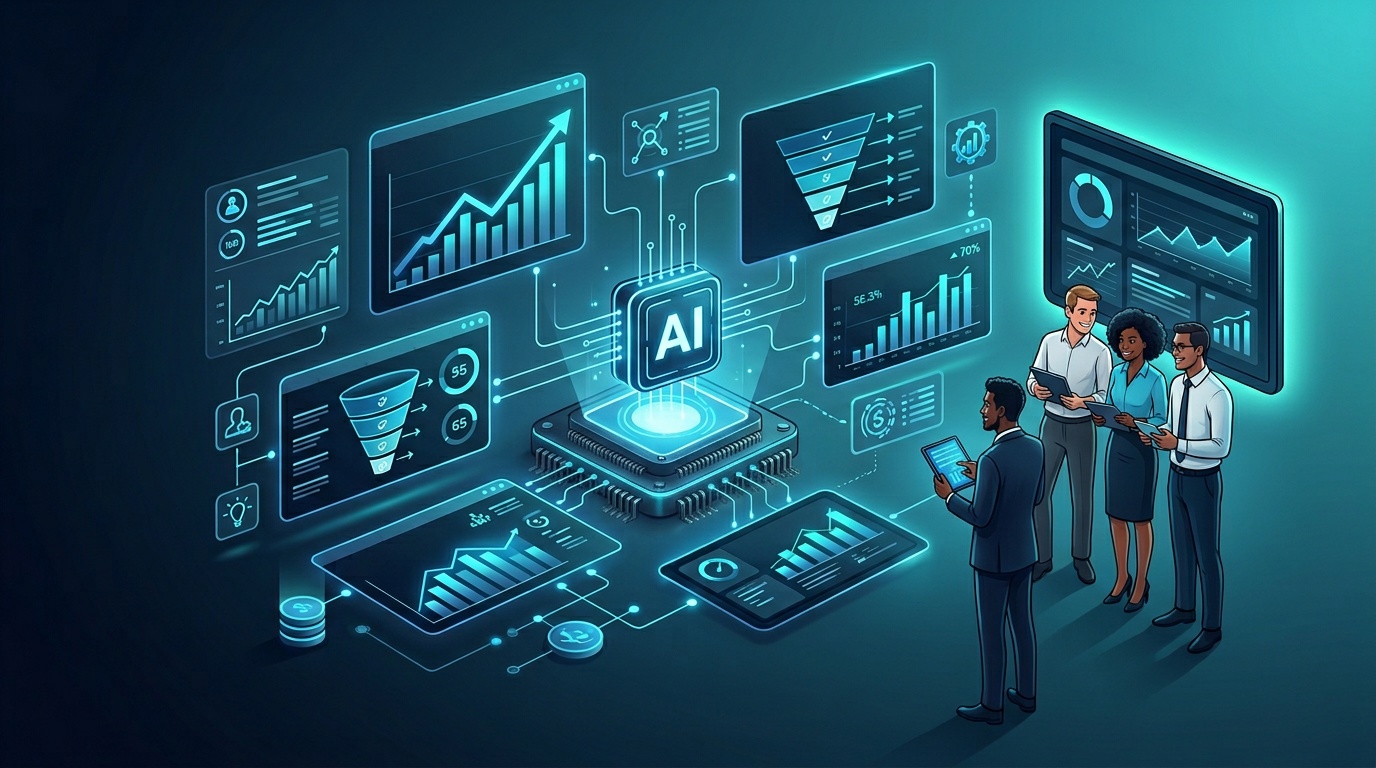AI lead generation implementation roadmap showing workflow mapping, deployment stages, and KPI tracking