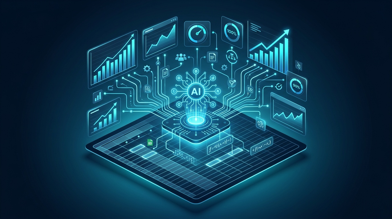 Vynta AI agent connected to a structured Google Sheets workbook for automated business workflow management
