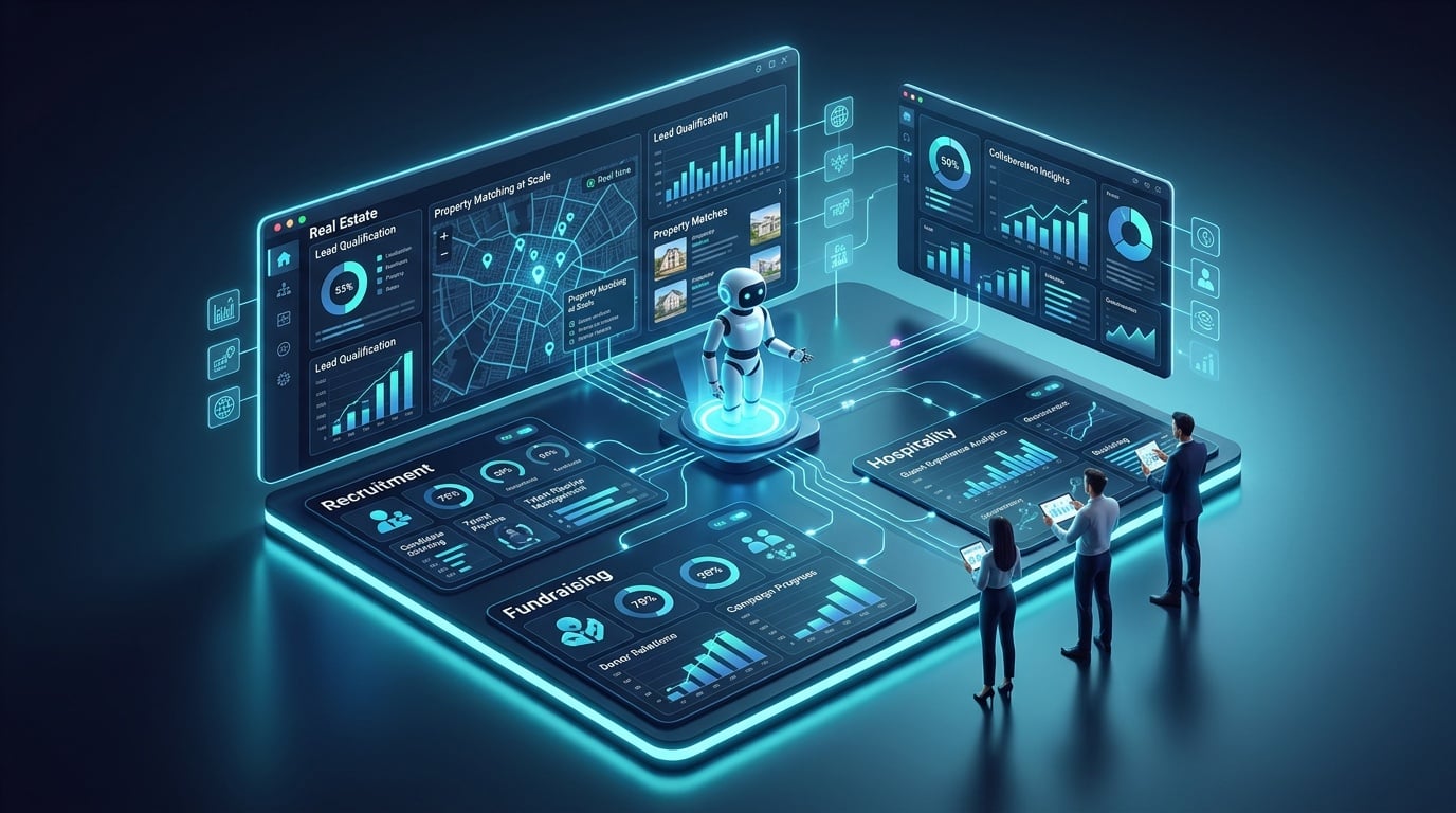 How AI Agents Work in Real Estate, Recruitment, Fundraising, and Hospitality